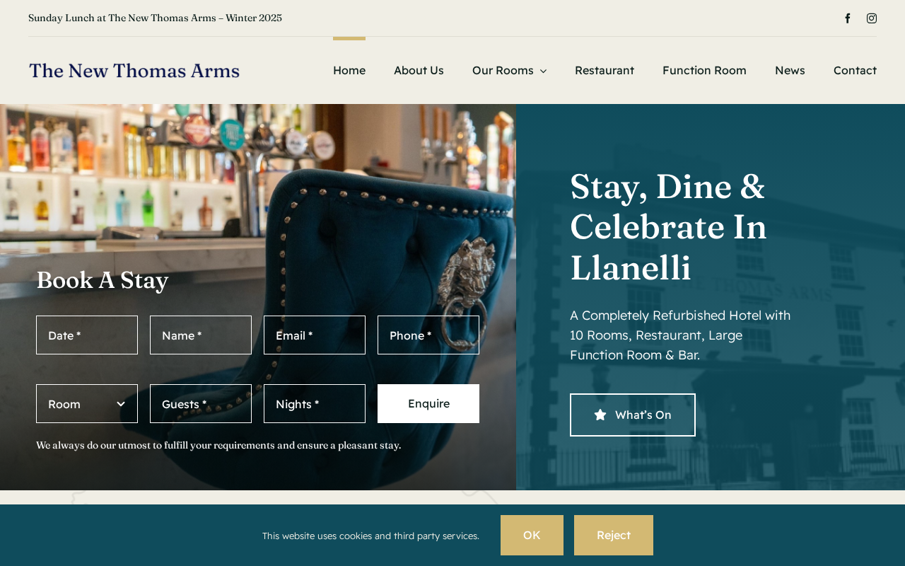 The New Thomas Arms — Traditional pub, modern booking experience